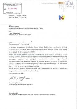 Patronaty honorowe nad WROSTJA 2015 