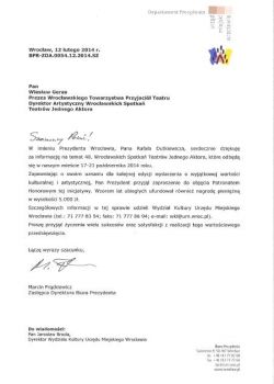 PATRONATY HONOROWE nad WROSTJA 2014 przyznane!